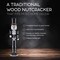 Ornativity Christmas Scary Skeleton Nutcracker – Black and White Wooden Day of The Dead Skeletal Nutcracker Man with Top Hat Xmas and Halloween Themed Holiday Nut Cracker Doll Figure Decorations